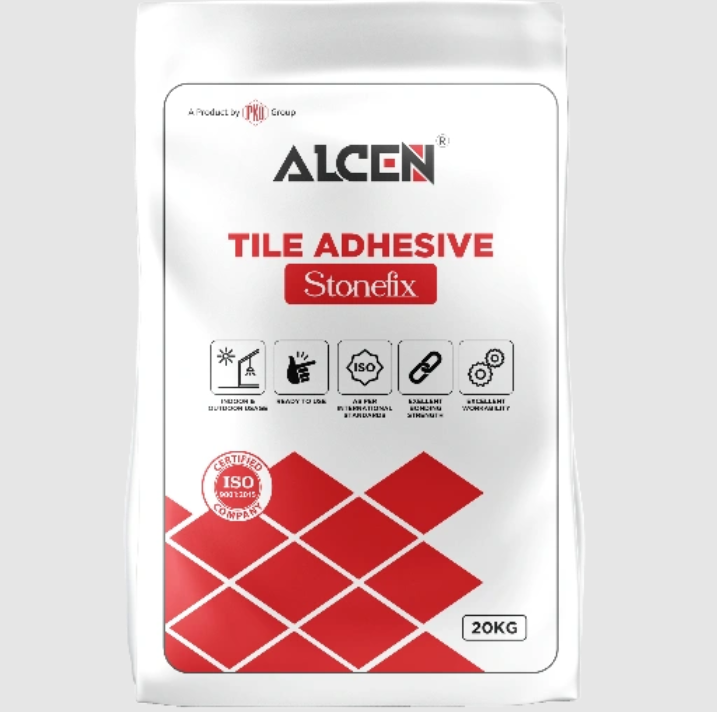 ALCEN Stonefix Tile Adhesive C2TE/S2 – High Deformability, Extreme Strength, Outdoor Grade, ISO Certified, 20KG