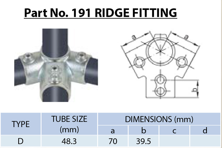 1. Ridge Fitting Pipe Connector 48.3mm | Galvanized Iron Multi-Way Modular Clamp for Roof Ridge, Structural Frames | Heavy Duty, Reliable