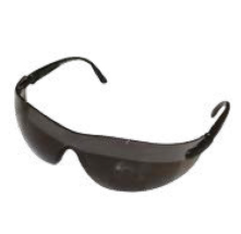 Dark Polycarbonate Safety Glasses, Adjustable Arms, EN166 CE, Custom Fit, UV Protection, Impact Resistant
