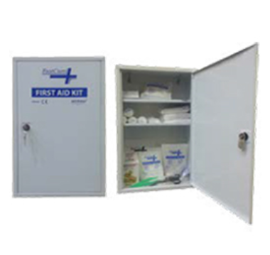 Workplace First Aid Kit FW-220 – 30 Person Wall Mount Medical Kit, Metal Case with 18 Critical First Aid Supplies, Office and Industrial Wall Cabinet for Safety Compliance