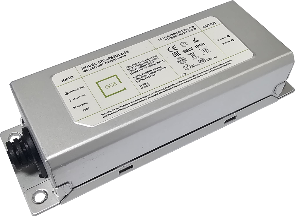 WATERPROOF POWER SUPPLY IP68 GDS-NPS6012-68
