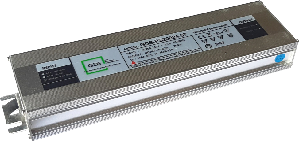 WATERPROOF POWER SUPPLY IP67 GDS-PS20024-67