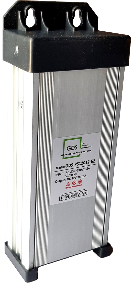 RAINPROOF POWER SUPPLY IP62 GDS-PS12012-62