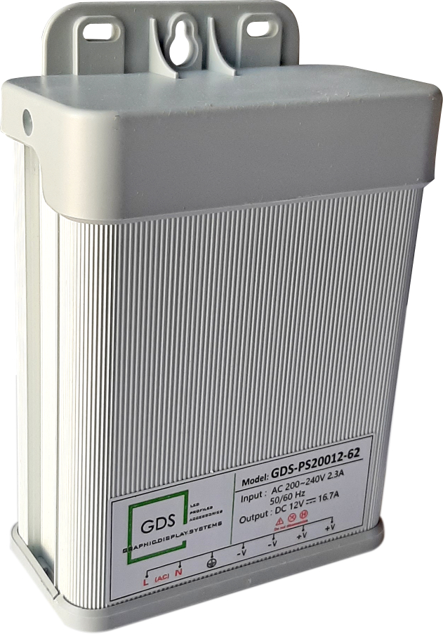 RAINPROOF POWER SUPPLY IP62 GDS-PS20012-62