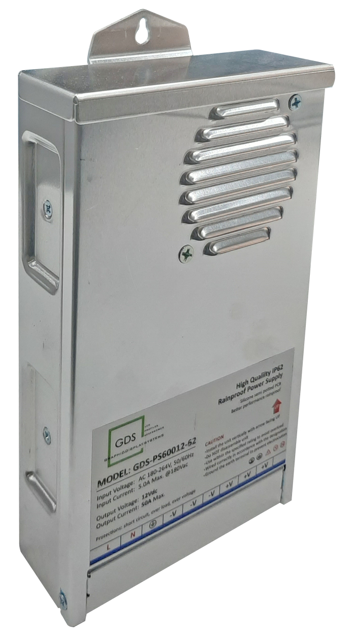 RAINPROOF POWER SUPPLY IP62 GDS-PS60012-62