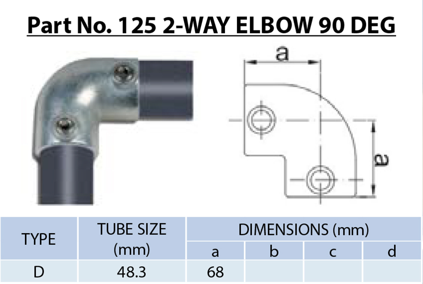 1. 2-Way 90 Degree Elbow Pipe Fitting 48.3mm | Right Angle Tube Clamp for Handrail, Corner Joint, Guardrail | Galvanized Malleable Iron, Heavy Duty, Easy Install