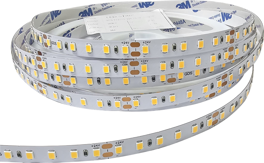 GDS-LS2835.120.24.60-IP20 – GDS 2835 LED Strip 120LED/m 24V DC 60W Indoor Linear Lighting IP20 Energy Efficient Flex Light for Commercial & Decorative Use
