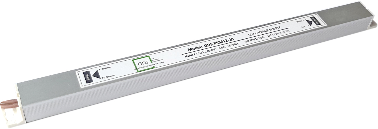 NON - WATERPROOF POWER SUPPLY IP20 GDS-PS3612-20