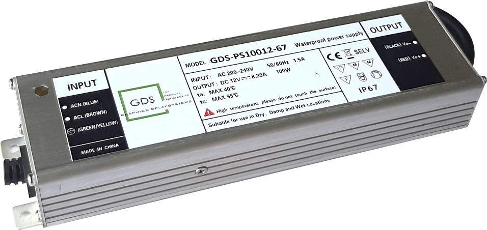 WATERPROOF POWER SUPPLY IP67 GDS-PS10012-67