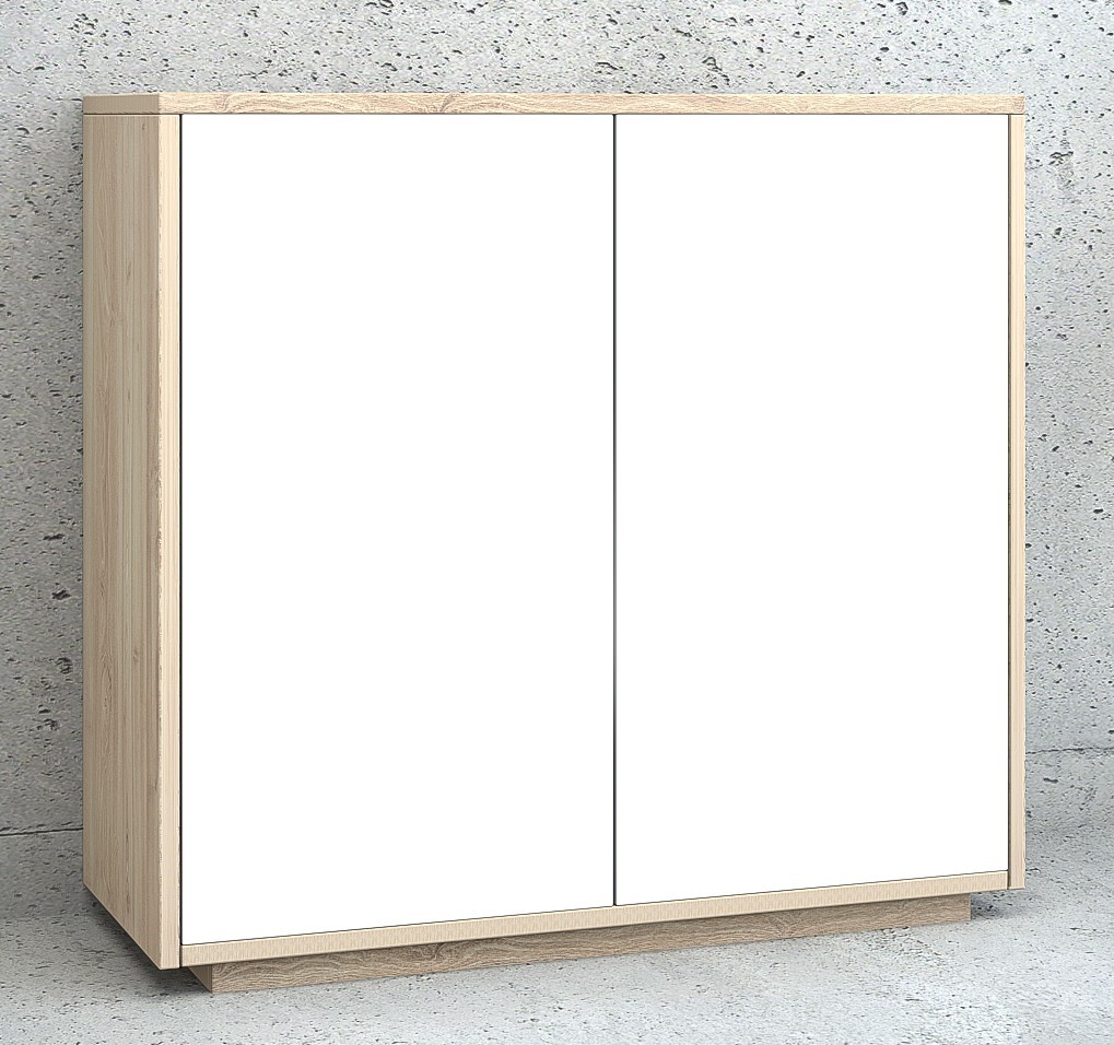 Medium Height Storage Cabinet (450mm Depth) Made by using 18mm thick Melamine faced MDF with 2/0.6mm PVC edgeband. Providing swing shutters with Soft close hinges, 4" pull handle and lock.