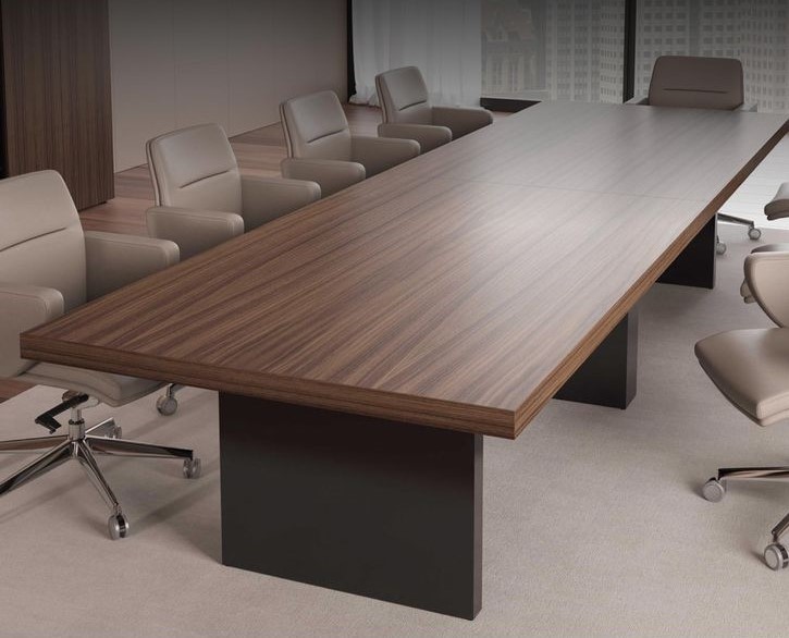 MEETING TABLE - Type 2 Table Top: 36mm thick (Border thick Only) Melamine Faced MDF with 2mm PVC Edgeband. Leg: 36mm thick Melamine Faced MDF with 2mm thick Edgeband. Modesty included.