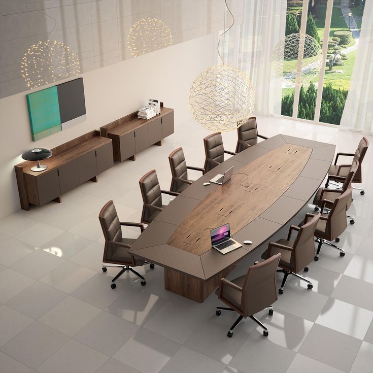 MEETING TABLE - Type 5 Tabletop: 36mm thick Melamine faced MDF (border thickness only), with 2mm thick edge banding with Legs: 18mm thick Melamine Faced MDF with .5mm thick Edgeband.