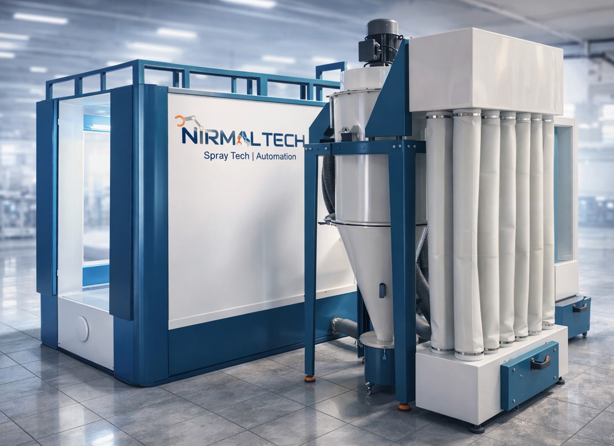 Industrial Powder Coating Plant – Complete Automated Line with Spray Booth, Curing Oven, Electrostatic Guns, Conveyor System, Pre-Treatment, Powder Recovery & Ventilation for Metal Fabrication, Automotive & Industrial Finishing