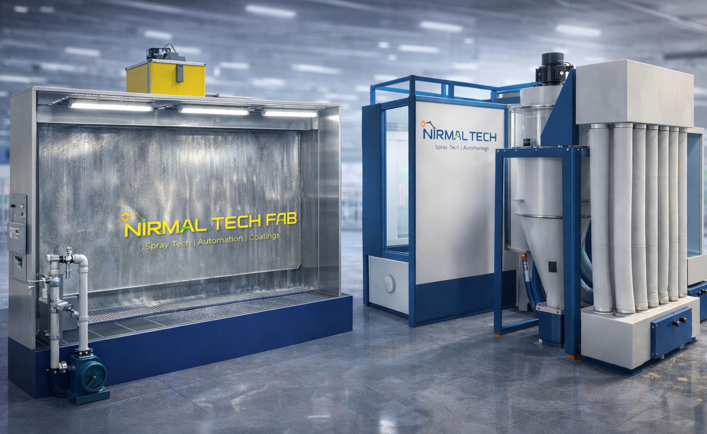 Liquid Painting Booth – Downdraft/Water Wash Spray Booth for Wet Paint Application, Turbine Exhaust, Dry/Wet Filtration, Overspray Control, Lighting, Ideal for Automotive & Furniture Finishing 