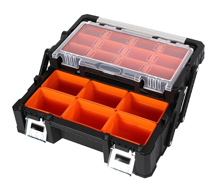 Tool Organiser – 24-Bay Modular Storage Tray, Durable Impact-Resistant Plastic, Snap-Shut Lid | Sorted Compartments for Hardware, Fasteners & Small Tools | UAE Workshop Pro Storage Solution 