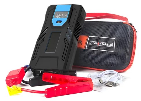 Jumper Pouch – Portable 1200A Jump Pack with Storage Pouch, Heavy Duty Clamps | Type-C Fast Charge, Safety Protection | UAE Car Trunk Roadside Battery Booster Essential 