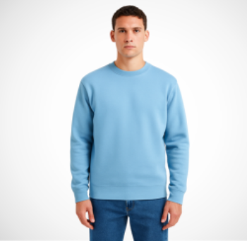 Soft Terry Sweatshirt – Crewneck, Cotton-Poly Blend, Raglan Sleeves, Flatlock Stitching, Logo Embroidery Option, Ribbed Hem, Comfortable & Breathable, All Standard Sizes, Multiple Colors, Unisex