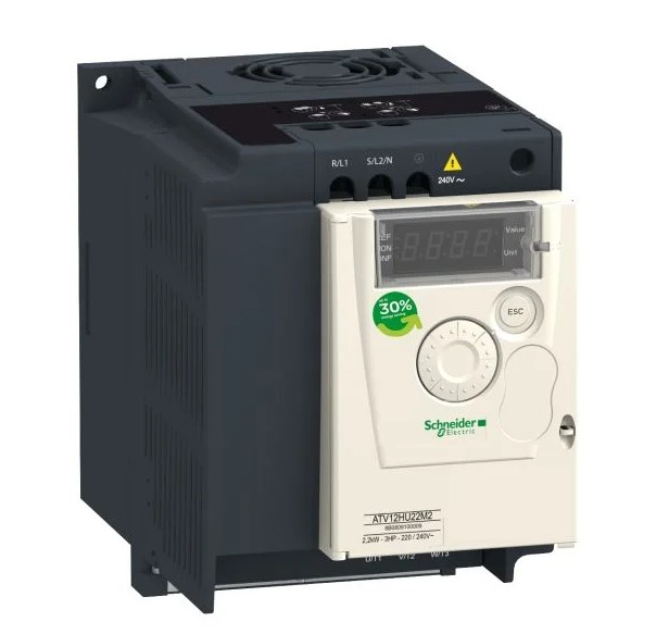 Schneider Electric VFD ATV12HU22M2 | Altivar 12 Series 2.2kW 240V 1PH with Heat Sink TB | Reliable Compact VFD for Sensorless Vector Control, Simple Machines, Textile & Food Processing Equipment in India UAE Markets
