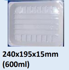 Food and Freezer Grade Virgin Plastic Packaging Tray 240x195x15mm 600ml for Seafood Export, Ready to Cook Food, Meat and Mushroom Storage, Packing and Cold Chain Transportation