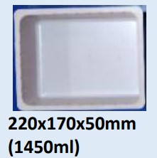 Food and Freezer Grade Virgin Plastic Packaging Tray 220x170x50mm 1450ml for Seafood Export, Ready to Cook Food, Meat and Mushroom Storage, Packing and Cold Chain Transportation
