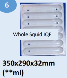 Food and Freezer Grade Virgin Plastic Whole Squid IQF Tray 350x290x32mm for Seafood Export Packaging, Frozen Storage, Hygienic Handling, Cold Chain Transport and International Supply Use