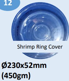 Food and Freezer Grade Virgin Plastic Shrimp Ring Cover Tray Ø230x52mm 450gm for Seafood Export Packaging, Frozen Product Protection, Hygienic Covering and Cold Chain Transport Use