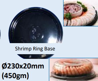 Food and Freezer Grade Virgin Plastic Shrimp Ring Base Tray Ø230x20mm 450gm for Seafood Export Packaging, Frozen Product Support, Hygienic Display and Cold Chain Transport Use