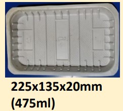 Food and Freezer Grade Virgin Plastic Packaging Tray 225x135x20mm 475ml for Seafood Export, Ready to Cook Food, Meat and Mushroom Storage, Packing and Cold Chain Transportation