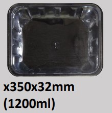 Food and Freezer Grade Virgin Plastic Square Packaging Tray 350x350x32mm 1200ml for Seafood Export, Ready to Cook Food, Meat and Mushroom Storage, Packing and Cold Chain Transportation