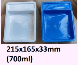 Food and Freezer Grade Virgin Plastic Packaging Tray 215x165x33mm 700ml for Seafood Export, Ready to Cook Food, Meat and Mushroom Storage, Packing and Cold Chain Transportation