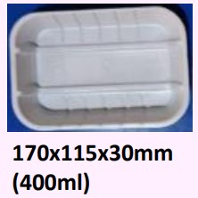 Food and Freezer Grade Virgin Plastic Packaging Tray 170x115x30mm 400ml for Seafood Export, Ready to Cook Food, Meat and Mushroom Storage, Packing and Cold Chain Transportation