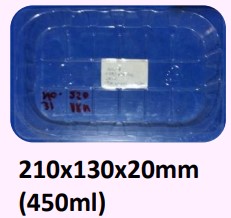 Food and Freezer Grade Virgin Plastic Packaging Tray 210x130x20mm 450ml for Seafood Export, Ready to Cook Food, Meat and Mushroom Storage, Packing and Cold Chain Transportation
