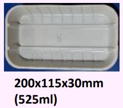 Food and Freezer Grade Virgin Plastic Packaging Tray 200x115x30mm 525ml for Seafood Export, Ready to Cook Food, Meat and Mushroom Storage, Packing and Cold Chain Transportation