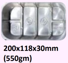 Food and Freezer Grade Virgin Plastic Packaging Tray 200x118x30mm 550gm for Seafood Export, Ready to Cook Food, Meat and Mushroom Storage, Packing and Cold Chain Transportation