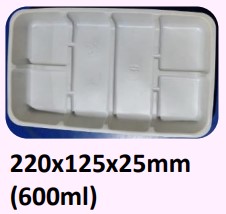 Food and Freezer Grade Virgin Plastic Packaging Tray 220x125x25mm 600ml for Seafood Export, Ready to Cook Food, Meat and Mushroom Storage, Packing and Cold Chain Transportation
