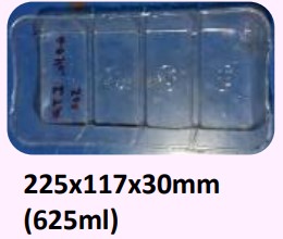 Food and Freezer Grade Virgin Plastic Packaging Tray 225x117x30mm 625ml for Seafood Export, Ready to Cook Food, Meat and Mushroom Storage, Packing and Cold Chain Transportation