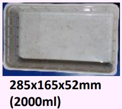 Food and Freezer Grade Virgin Plastic Packaging Tray 285x165x52mm 2000ml for Seafood Export, Ready to Cook Food, Meat and Mushroom Storage, Packing and Cold Chain Transportation