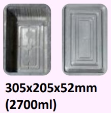 Food and Freezer Grade Virgin Plastic Packaging Tray 305x205x52mm 2700ml for Seafood Export, Ready to Cook Food, Meat and Mushroom Storage, Packing and Cold Chain Transportation