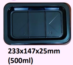 Food and Freezer Grade Virgin Plastic Packaging Tray 233x147x25mm 500ml for Seafood Export, Ready to Cook Food, Meat and Mushroom Storage, Packing and Cold Chain Transportation