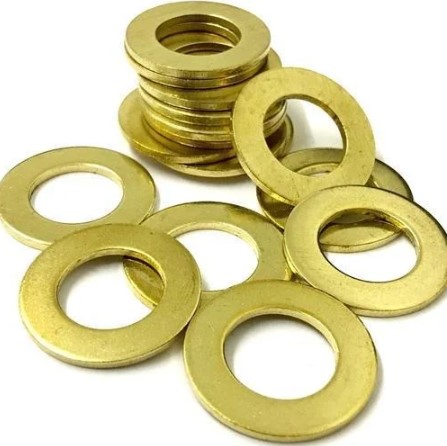 Brass Flat and Lock Washers Assorted Sizes, Corrosion-Resistant Flat Spring and Bevel Washers for Bolts Nuts and Industrial Fastening Applications