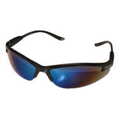 Ice Blue Mirror Coated Safety Glasses EN166 CE, Sport Style, UV Protection, Stylish Industrial Eye Safety