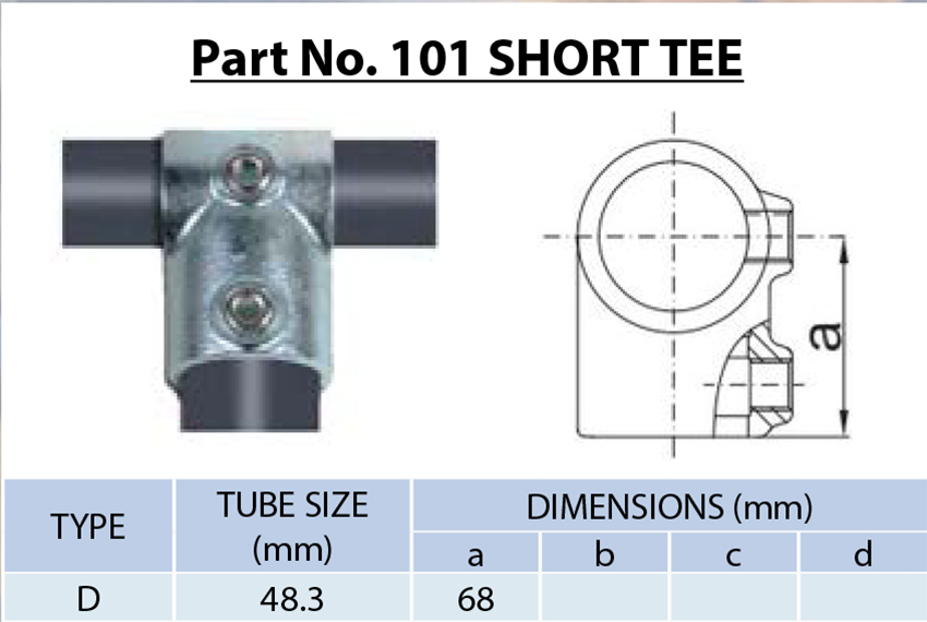 1. Short Tee Galvanized Pipe Fitting 48.3mm | Malleable Iron Clamp Connector for Handrail, Guardrail, Structural Pipe Joint | Corrosion Resistant, Durable Construction Hardware