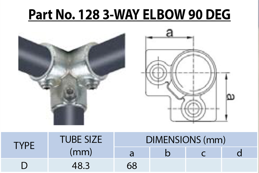 1. 3-Way 90 Degree Elbow Pipe Fitting 48.3mm | Galvanized Iron Joiner, Modular Rail Elbow Joint for Guardrail, Fencing | Durable Malleable Iron Clamp