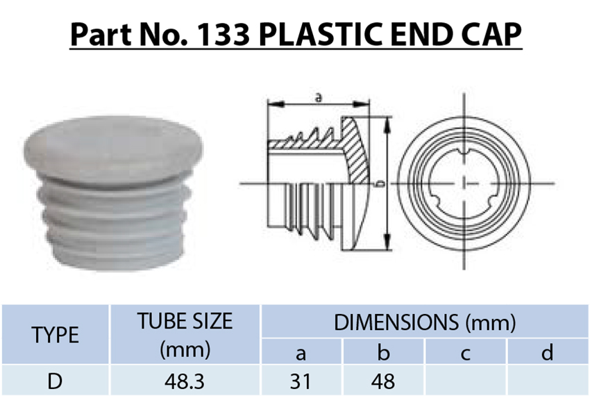 1. Plastic End Cap Pipe Fitting 48.3mm | Durable HDPE Pipe Cap for Tube Sealing, Modular Rail Protection | UV Resistant, Waterproof, Easy Push-Fit