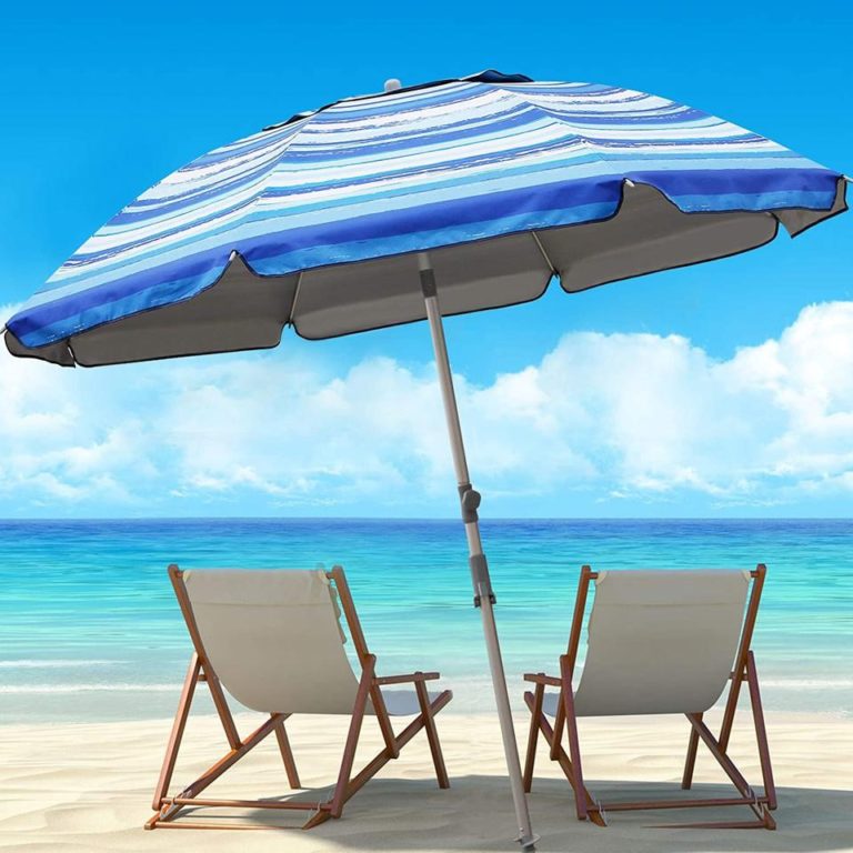 Dunet Beach Parasole – Heavy Duty UV‑Resistant Beach Umbrella with Stable Pole & Wide Shade Canopy for Resorts, Cafés, Poolside & Garden Seating, Durable Outdoor Sun Protection Parasol for Windy Coastal Areas