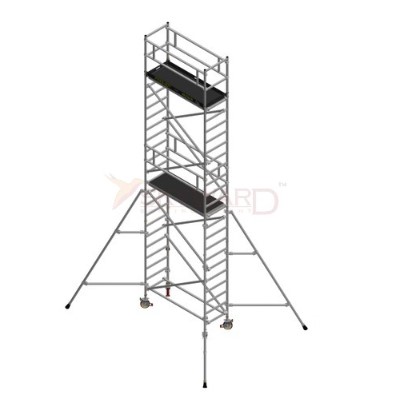 Model No. 7520 Aluminium Single Width Scaffold for Construction, Maintenance and Industrial Access Use, Professional Mobile Working Platform for Painting, Repair, Installation and Site Tasks 
