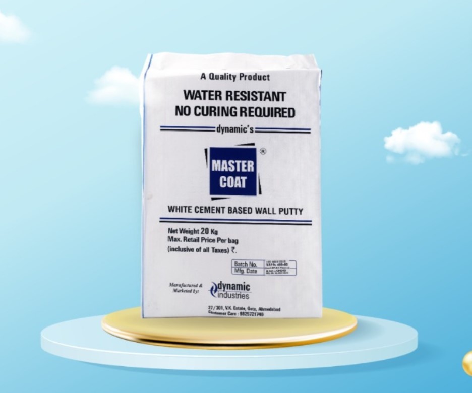 Mastercoat Wallputty White Cement Based Wall Putty for Interior and Exterior Walls, Water Resistant Smooth Finish with Strong Adhesion, No Curing Formula for Long Lasting Paint Base
