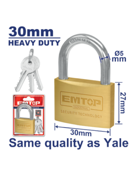 Heavy-Duty Brass Padlock with Hardened Steel Shackle, Weather-Resistant Body, High Security for Gates, Sheds, and Toolboxes