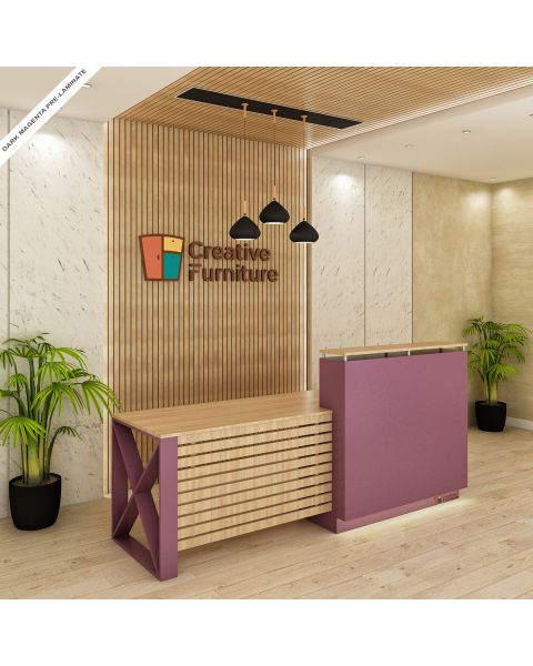 Creative Furniture Arna Modern Elegant Reception Desk with Pedestal in Wooden Laminate Finish