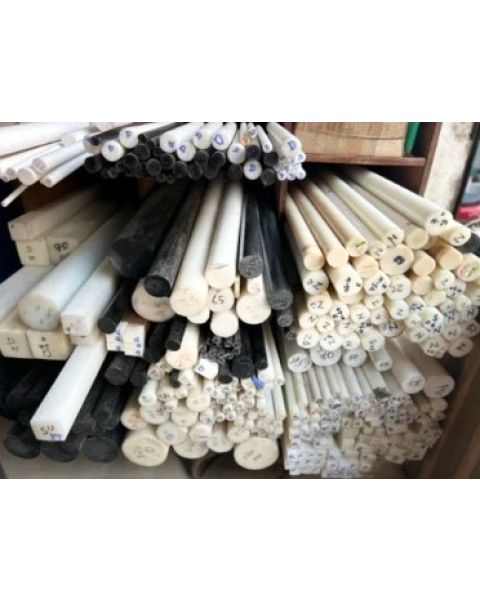 Plastic Nylon Rod / Nylon 6 Round Bar – Engineering Plastic Rod for Industrial Machining, Wear-Resistant, High Strength, Low Friction, Custom Cut Sizes, White/Black Solid Plastic Rod Stock